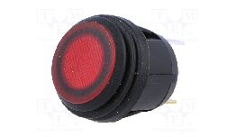 INTER ROND A BASCULE ROUGE 1 POSITION OFF-(ON)10A 28VDC AVEC VOYA