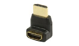 ADAPTATEUR HDMI MALE-HDMI FEMELLE COUDE OR
