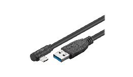 CORDON USB  MALE - USB C MALE COUDE (90°)  1M