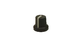 BOUTON NOIR L'INDICATEUR GRIS  AXE 6MM  16X15,1MM