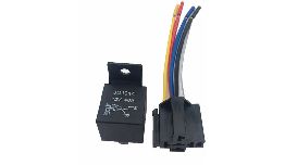 RELAIS AUTO 12V 40A 5 BROCHES AVEC SUPPORT ETANCHE