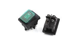 INTERRUPTEUR A BASCULE AVEC VOYANT VERT BIPOLAIRE ON-OFF 250V 16A