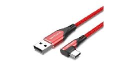 CORDON USB A MALE - MICRO USB B MALE 2M  COUDE