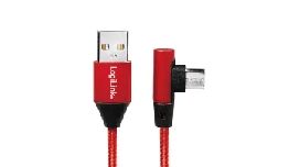 CORDON USB A MALE - MICRO USB B MALE 1M  COUDE
