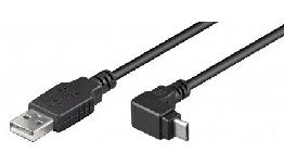 CORDON USB A MALE - MICRO USB B MALE 1.8M  COUDE