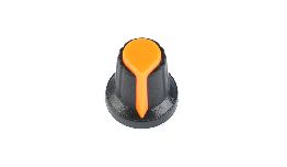 BOUTON NOIR L'INDICATEUR ORANGE  AXE 6MM  16X15,1MM
