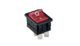 INTER A BASCULE BIPOLAIRE 8A 250V ROUGE 21.9 X 19.3MM