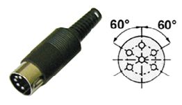 [ACCOXS62] FICHE DIN MALE 6 BROCHES