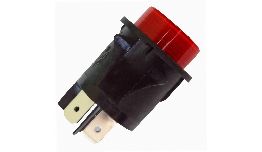 [IN49HF122] POUSSOIR ROND ROUGE 1 POSITION 16A 250V OFF-(ON)