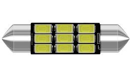 [LAELEV30367] LAMPE NAVETTE 9 LEDS 12V 41MM 6000K