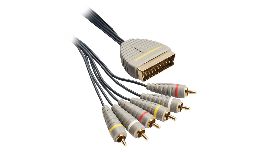 [CDBVL5702] CORDON PERITEL- 6 RCA 2M PLAT OR BANDRIDGE 