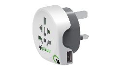[AC1100130] ADAPTATEUR SECTEUR DE VOYAGE AVEC USB ANGLETERRE - MONDE 
