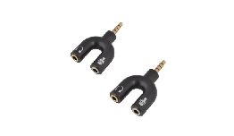 [ACG750] ADAPTATEUR  JACK 3,5MM 4PIN  MALE- 2X3,5MM 3PIN  FEM. 