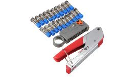 [OUHG0013327] PINCE A COMPRESSION FICHE F + OUTIL A DENUDE + 20 FICHES F