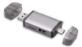 [AIGOOJO] LECTEUR DE CARTES USB 2.0 MICRO USB TYPE C VERS SD, MICRO SD, OTG