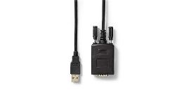 [CD6085] CORDON USB-SERIE RS232 90 CM ARGENT