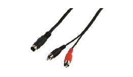 [CDCABLE540] CORDON 2 RCA MALE-SVHS MALE 1.5M