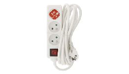 BLOC 3 PRISES SECTEUR 16A AVEC INTER CABLE 1M