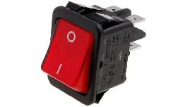 INTER BIPOLAIRE ROUGE I-O AVEC VOYANT 16A 30,2X22MM