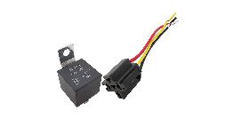 RELAIS AUTO 12V 40A 4 BROCHES AVEC SUPPORT