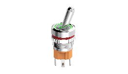 INTERRUPTEUR A LEVIER  220V 15A ON-OFF CHROME 16 MM AVEC VOYANT ROUGE