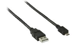 [CDVLCP60500] CORDON USB A MALE - MICRO USB B MALE 0.50M