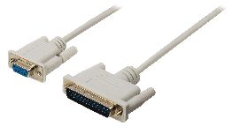 [CDVLCP5213] CORDON IMPRIMANTE SUB-D 25B MALE - SUB-D 9B FEMELLE 2M IVOIRE