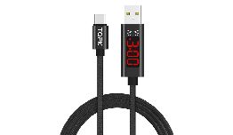 [CDCS2780] CORDON USB A MALE - MICRO USB B MALE AVEC AFFICHAGE TENSION ET COURANT
