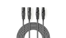 [CDTH1503] CORDON XLR MALE XLR FEMELLE  DOUBLE 0.5 M