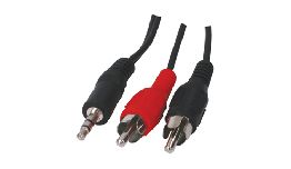 [CDCABLE458] CORDON 2 RCA MALE-JACK 3.5 MALE STEREO 1.5METRE